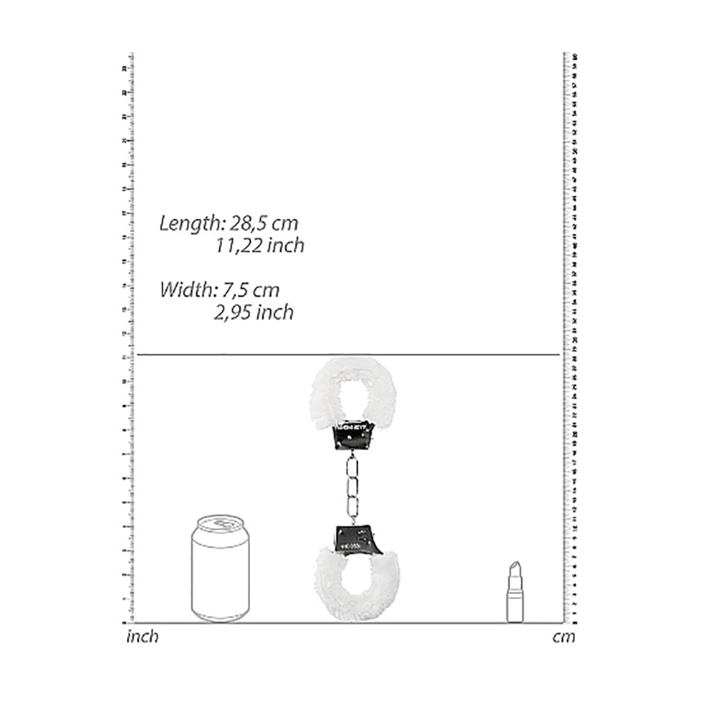 OUCH! BEGINNER''S FURRY HANDCUFFS WITH QUICK-RELEASE WHITE