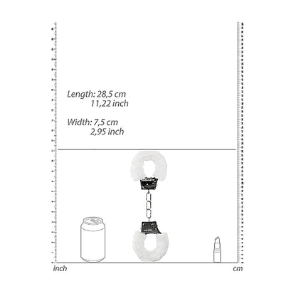 OUCH! BEGINNER''S FURRY HANDCUFFS WITH QUICK-RELEASE WHITE