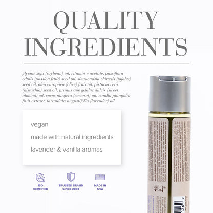 JO NATURALS MASSAGE OIL LAVENDER & TAHITIAN VANILLA 4 OZ.