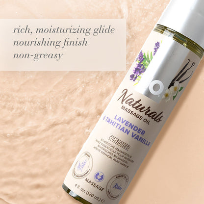 SYSTEM JO - ACEITE DE MASAJE JO NATURALS LAVANDA Y VAINILLA TAITIANA 4 OZ.