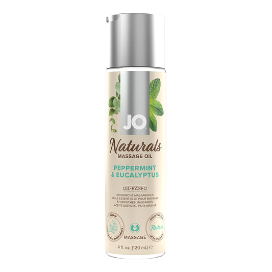 SYSTEM JO - JO NATURALS MASSAGE OIL PEPPERMINT & EUCALYPTUS 4 OZ.