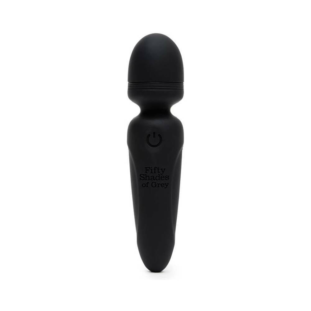 FIFTY SHADES OF GREY - SENSATION RECHARGEABLE SILICONE MINI WAND VIBRATOR BLACK