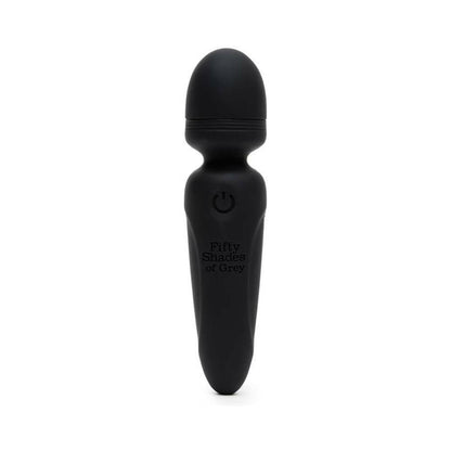 FIFTY SHADES OF GREY - SENSATION RECHARGEABLE SILICONE MINI WAND VIBRATOR BLACK
