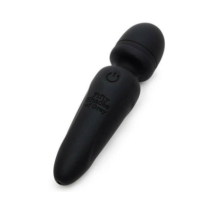 FIFTY SHADES OF GREY - SENSATION RECHARGEABLE SILICONE MINI WAND VIBRATOR BLACK