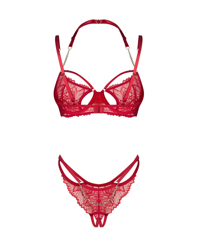 OBSESSIVE - MATILDEA 2-PCS CROTCHLESS SET   S/M