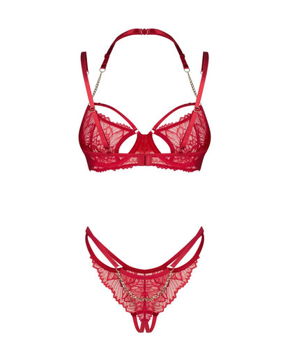 OBSESSIVE - MATILDEA 2-PCS CROTCHLESS SET   S/M