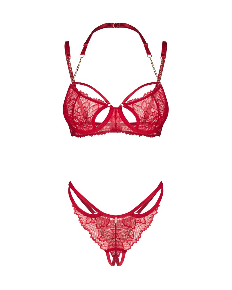 OBSESSIVE - MATILDEA 2-PCS CROTCHLESS SET   S/M