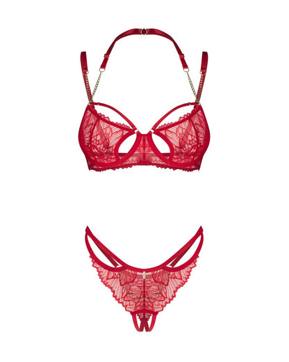 OBSESSIVE - MATILDEA 2-PCS CROTCHLESS SET   S/M