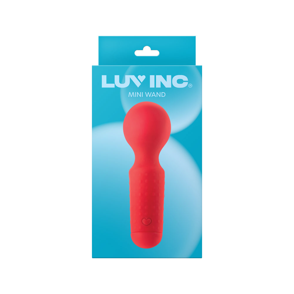 LUV INC MW65 MINI WAND RECHARGEABLE FLEXIBLE SILICONE VIBRATOR RED