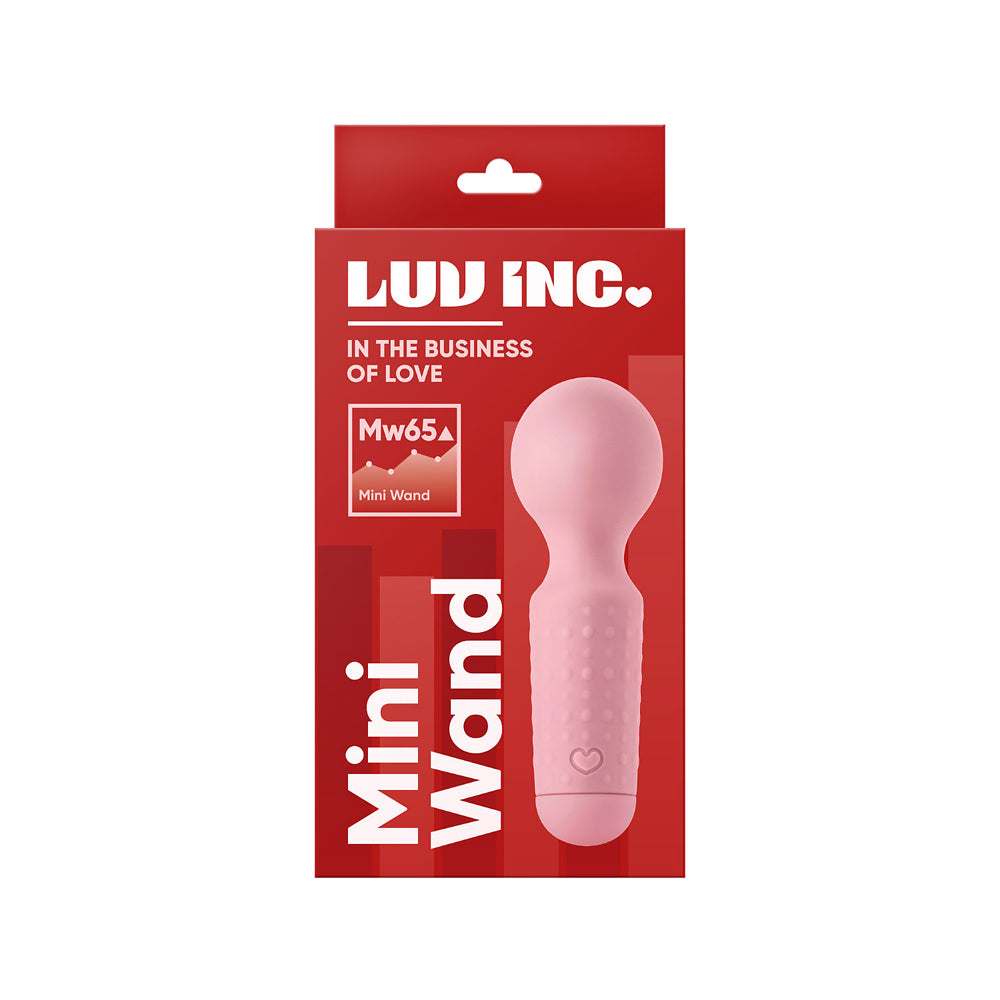 LUV INC MW65 MINI WAND RECHARGEABLE FLEXIBLE SILICONE VIBRATOR LIGHT PINK