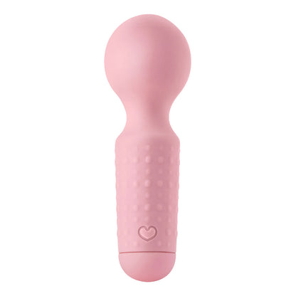 LUV INC MW65 MINI WAND RECHARGEABLE FLEXIBLE SILICONE VIBRATOR LIGHT PINK
