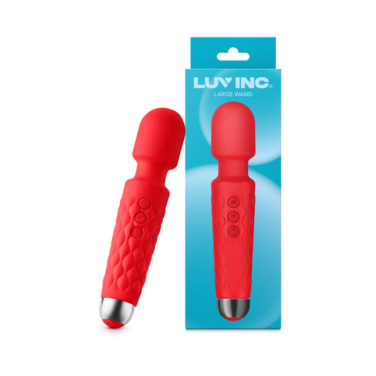 LUV INC. - LUV INC LW96 LARGE WAND RECHARGEABLE FLEXIBLE SILICONE VIBRATOR RED