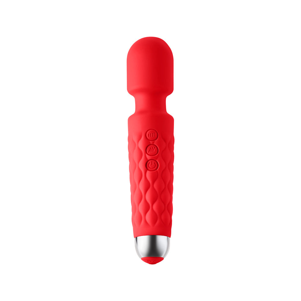 LUV INC. - LUV INC LW96 LARGE WAND RECHARGEABLE FLEXIBLE SILICONE VIBRATOR RED