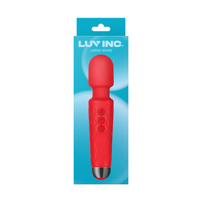 LUV INC. - LUV INC LW96 LARGE WAND RECHARGEABLE FLEXIBLE SILICONE VIBRATOR RED