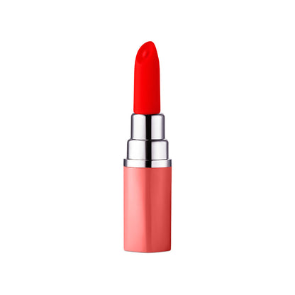 LUV INC LV57 LIPSTICK VIBRATOR RECHARGEABLE SILICONE DISCREET BULLET WITH 3 ATTACHMENTS CORAL