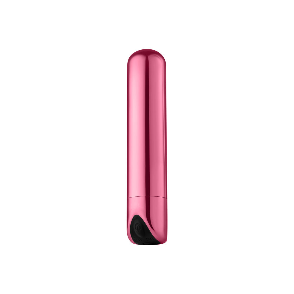 LUV INC SB33 SHINY BULLET RECHARGEABLE VIBRATOR LIGHT PINK