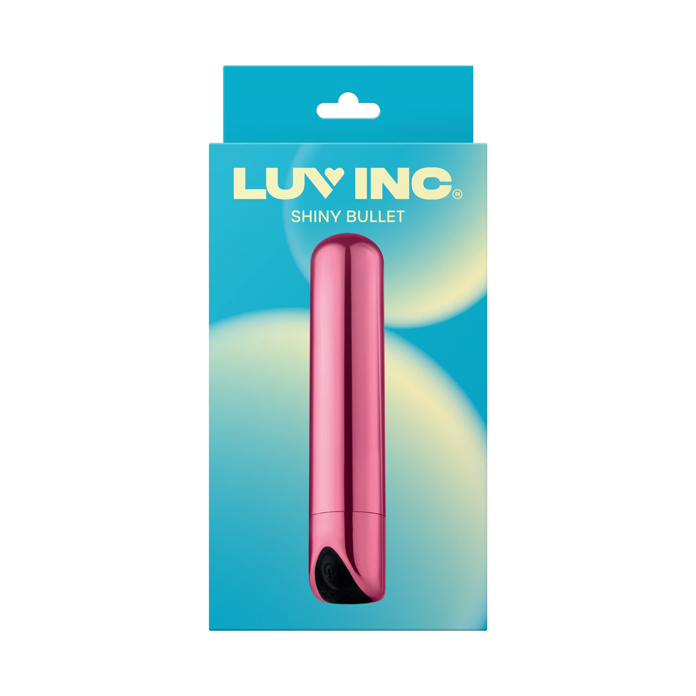 LUV INC SB33 SHINY BULLET RECHARGEABLE VIBRATOR LIGHT PINK
