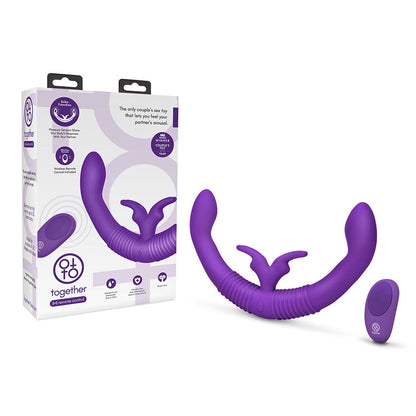 TOGETHER TOY - VIBRADOR DE CONEJO DE DOBLE PUNTA A CONTROL REMOTO PARA PAREJAS TOGETHER PÚRPURA