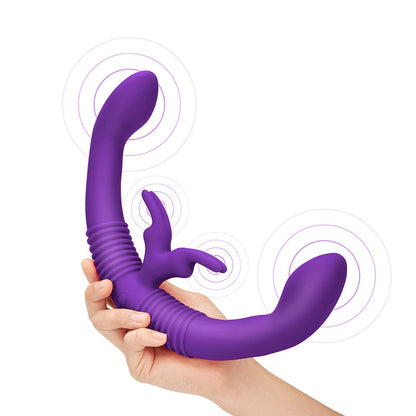 TOGETHER TOY - VIBRADOR DE CONEJO DE DOBLE PUNTA A CONTROL REMOTO PARA PAREJAS TOGETHER PÚRPURA