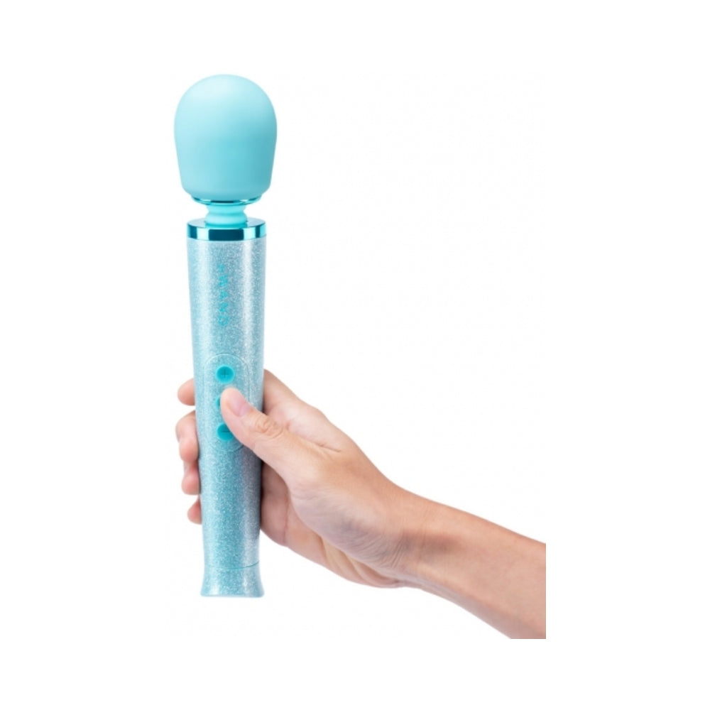 LE WAND - ALL THAT GLIMMERS PETITE RECHARGEABLE VIBRATING MASSAGER SPECIAL EDITION SET LIGHT BLUE