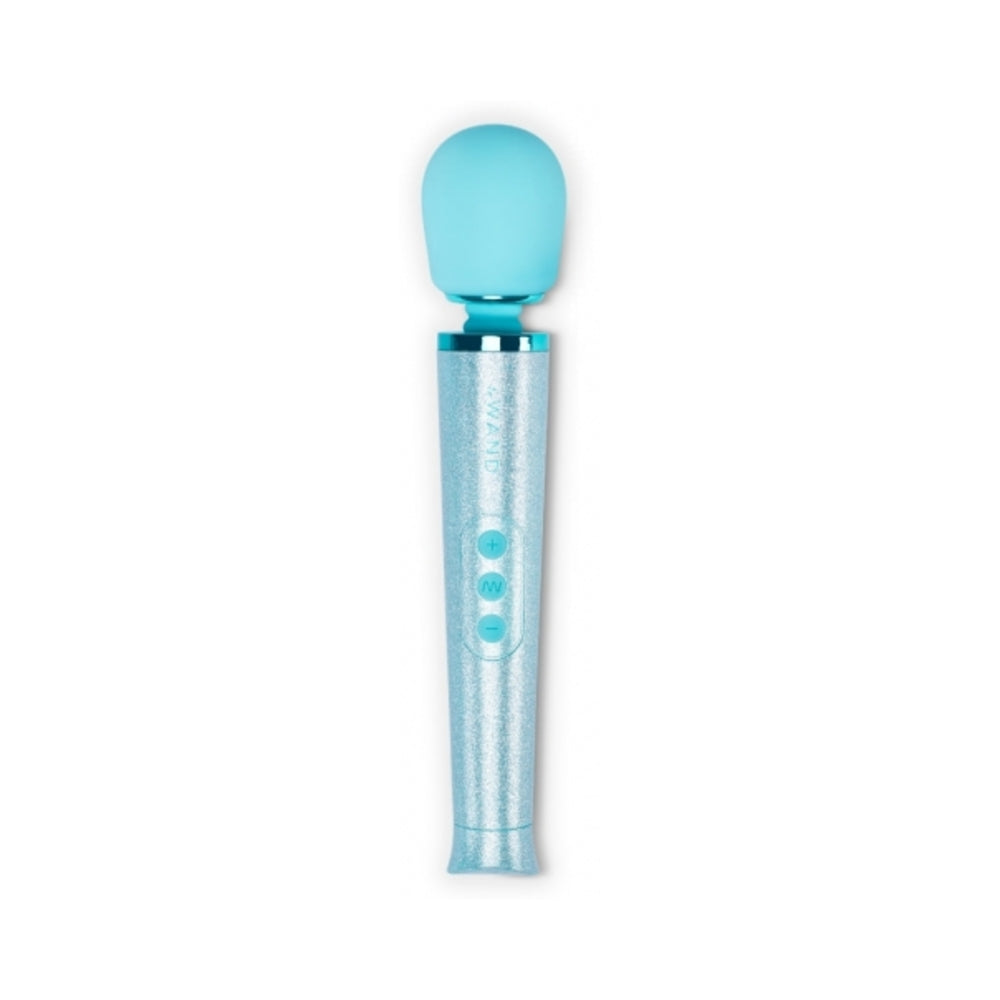 LE WAND - ALL THAT GLIMMERS PETITE RECHARGEABLE VIBRATING MASSAGER SPECIAL EDITION SET LIGHT BLUE