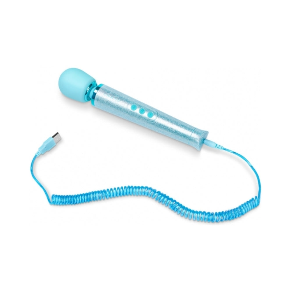 LE WAND - ALL THAT GLIMMERS PETITE RECHARGEABLE VIBRATING MASSAGER SPECIAL EDITION SET LIGHT BLUE