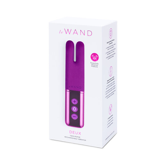 LE WAND CHROME DEUX RECHARGEABLE SILICONE MINI VIBRATOR DARK CHERRY