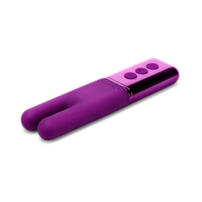 LE WAND CHROME DEUX RECHARGEABLE SILICONE MINI VIBRATOR DARK CHERRY