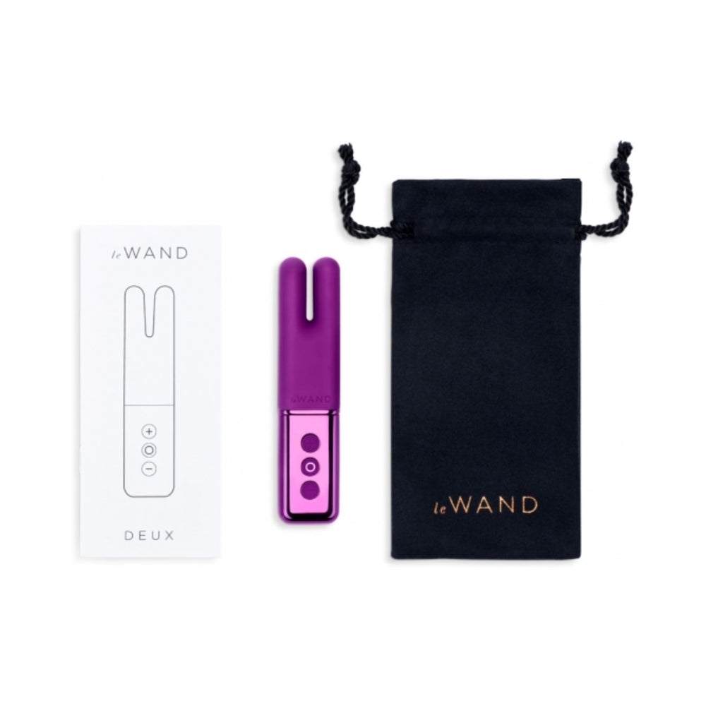 LE WAND CHROME DEUX RECHARGEABLE SILICONE MINI VIBRATOR DARK CHERRY