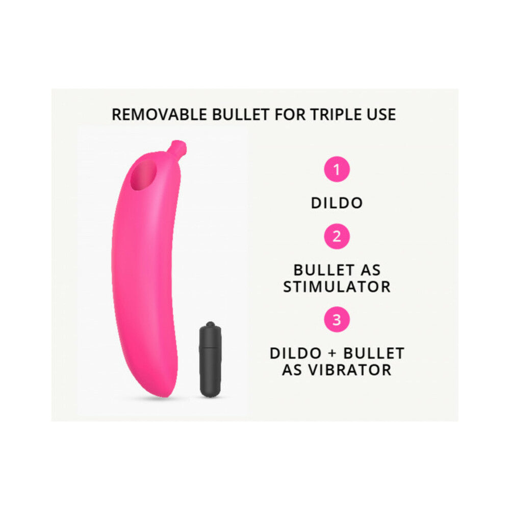 LOVE TO LOVE OH OUI SILICONE BANANA VIBRATOR PINK