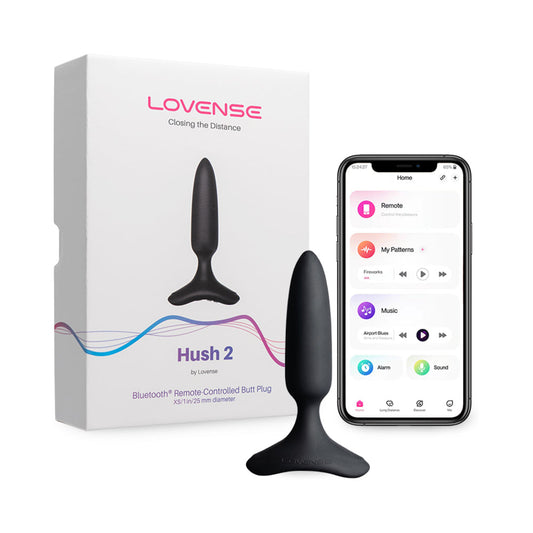 LOVENSE - HUSH 2 BLUETOOTH REMOTE-CONTROLLED VIBRATING BUTT PLUG XS 1 IN.