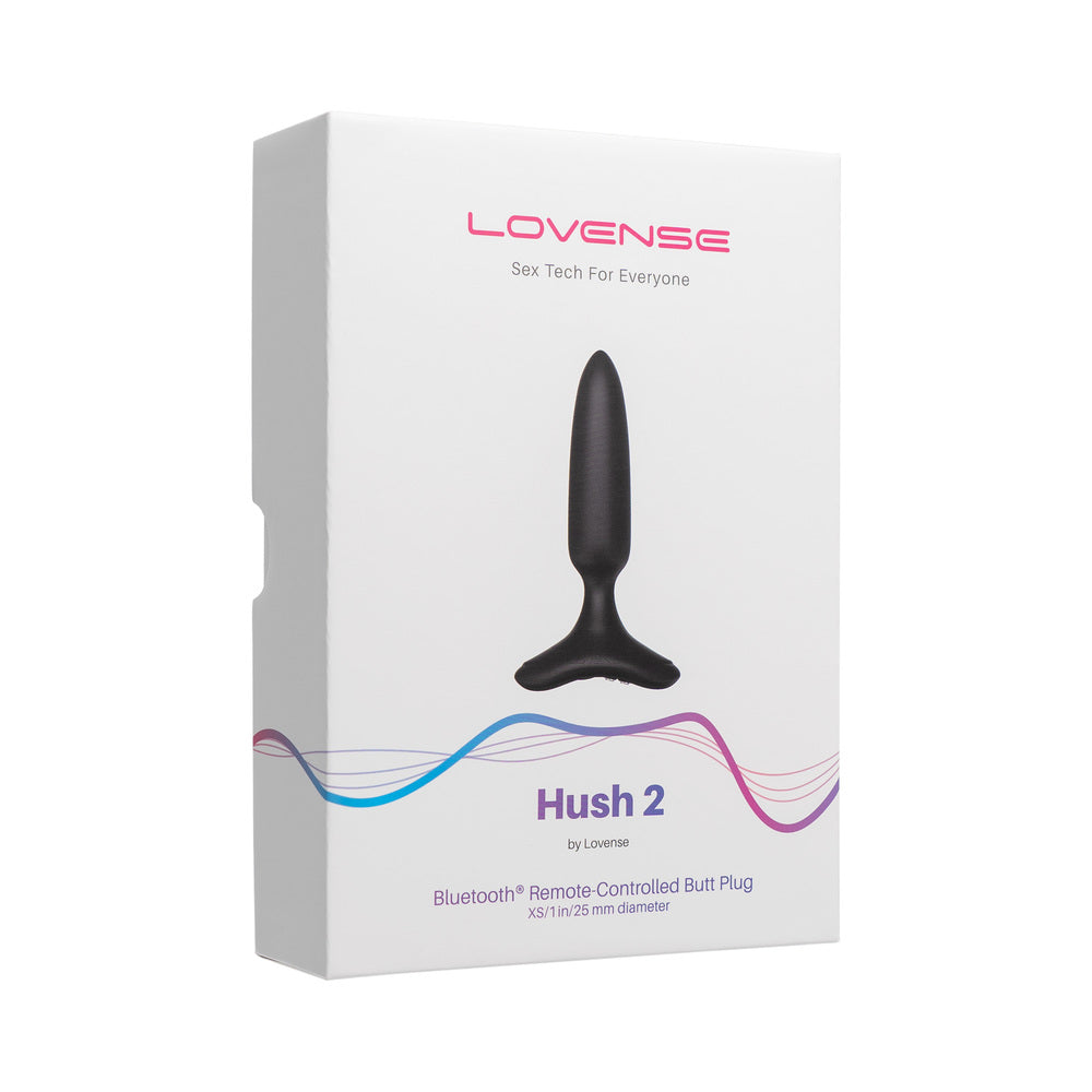LOVENSE HUSH 2 BLUETOOTH REMOTE-CONTROLLED VIBRATING BUTT PLUG XS 1 IN.