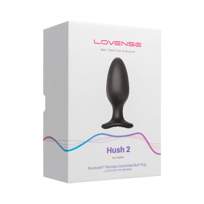 LOVENSE HUSH 2 BLUETOOTH REMOTE-CONTROLLED VIBRATING BUTT PLUG L 2.25 IN.
