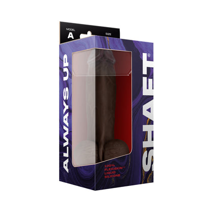 SHAFT - MODEL A: 8.5 IN. DUAL DENSITY SILICONE DILDO WITH BALLS MAHOGANY