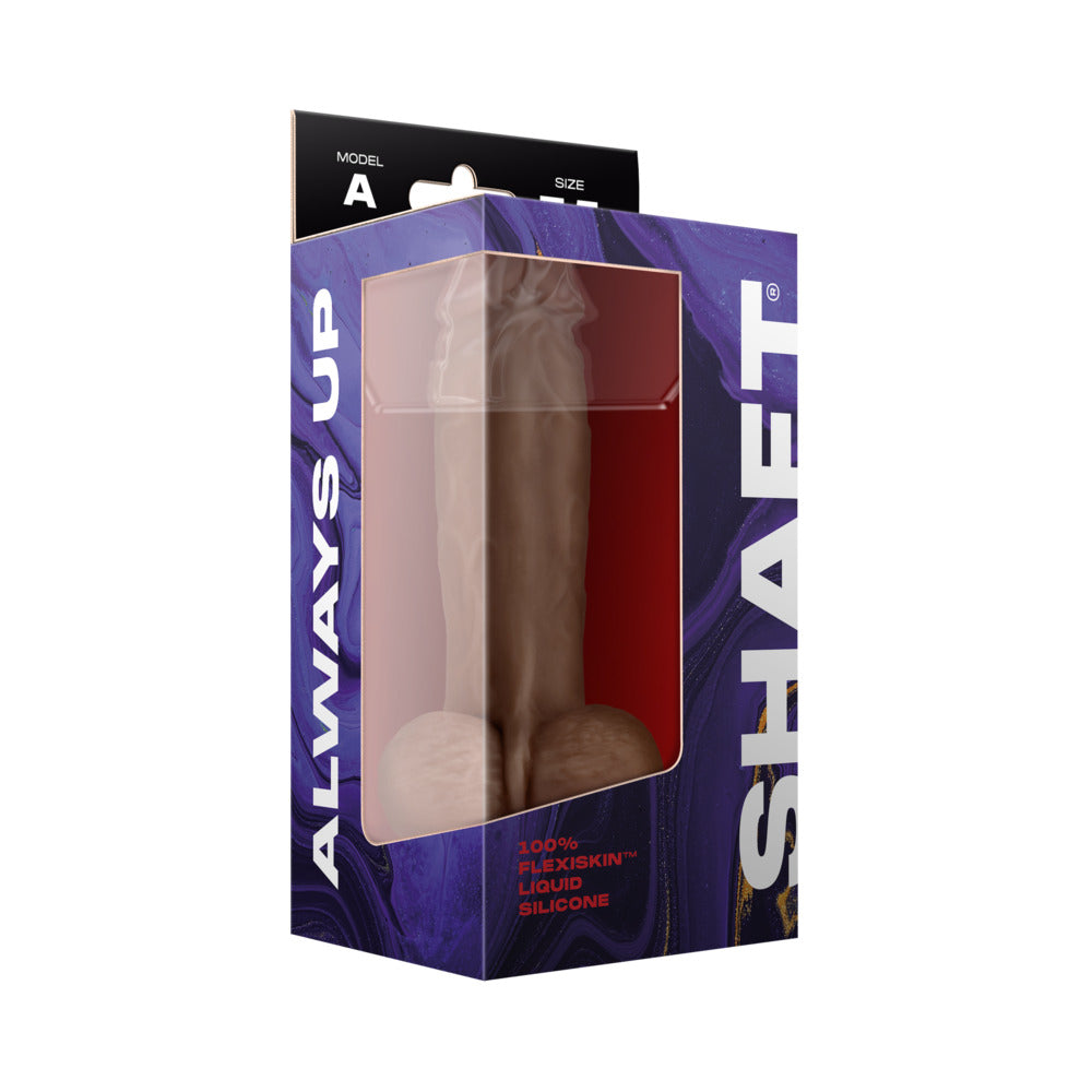 SHAFT - MODEL A: 7.5 IN. DUAL DENSITY SILICONE DILDO WITH BALLS OAK
