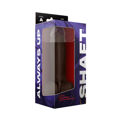 SHAFT - MODEL A: 9.5 IN. DUAL DENSITY SILICONE DILDO WITH BALLS MAHOGANY