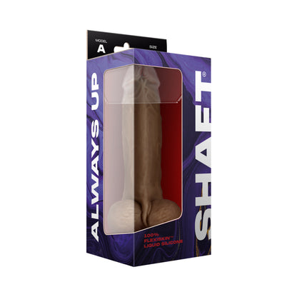 SHAFT - MODEL A: 9.5 IN. DUAL DENSITY SILICONE DILDO WITH BALLS OAK