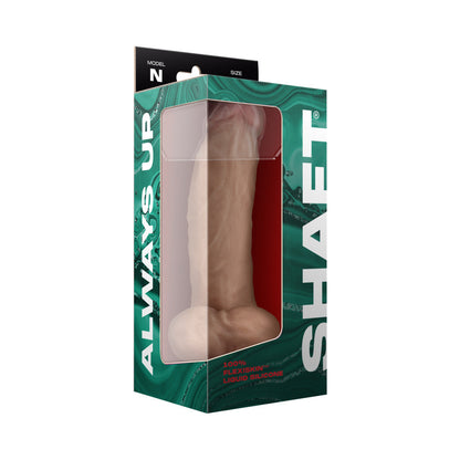 SHAFT MODEL N: 9.5 IN. DUAL DENSITY SILICONE DILDO WITH BALLS PINE