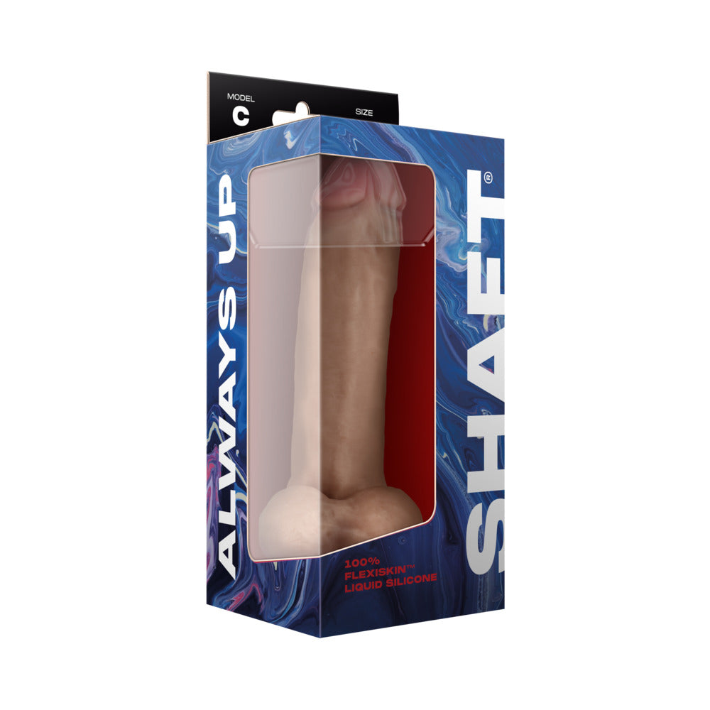 SHAFT MODEL C: 9.5 IN. DUAL DENSITY SILICONE DILDO WITH BALLS PINE