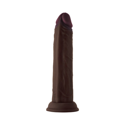 SHAFT - MODEL J: 8.5 IN. DUAL DENSITY SILICONE DILDO MAHOGANY