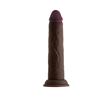SHAFT MODEL J: 8.5 IN. DUAL DENSITY SILICONE DILDO MAHOGANY