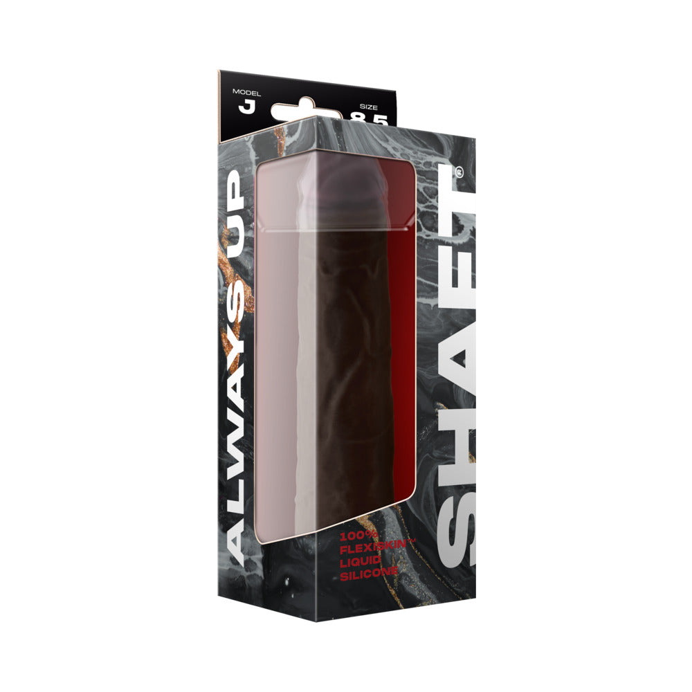 SHAFT - MODEL J: 8.5 IN. DUAL DENSITY SILICONE DILDO MAHOGANY