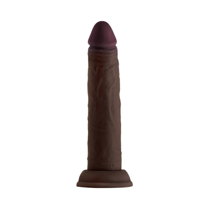 SHAFT MODEL J: 7.5 IN. DUAL DENSITY SILICONE DILDO MAHOGANY