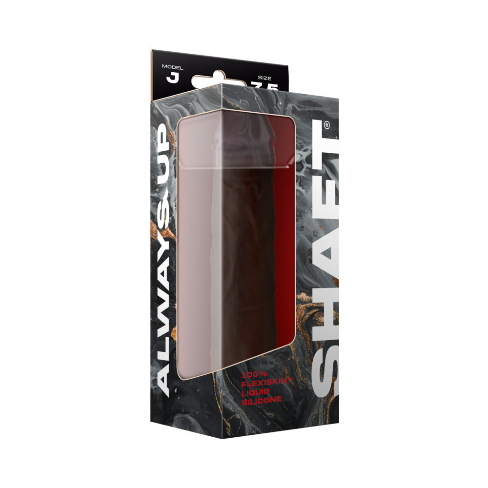 SHAFT MODEL J: 7.5 IN. DUAL DENSITY SILICONE DILDO MAHOGANY