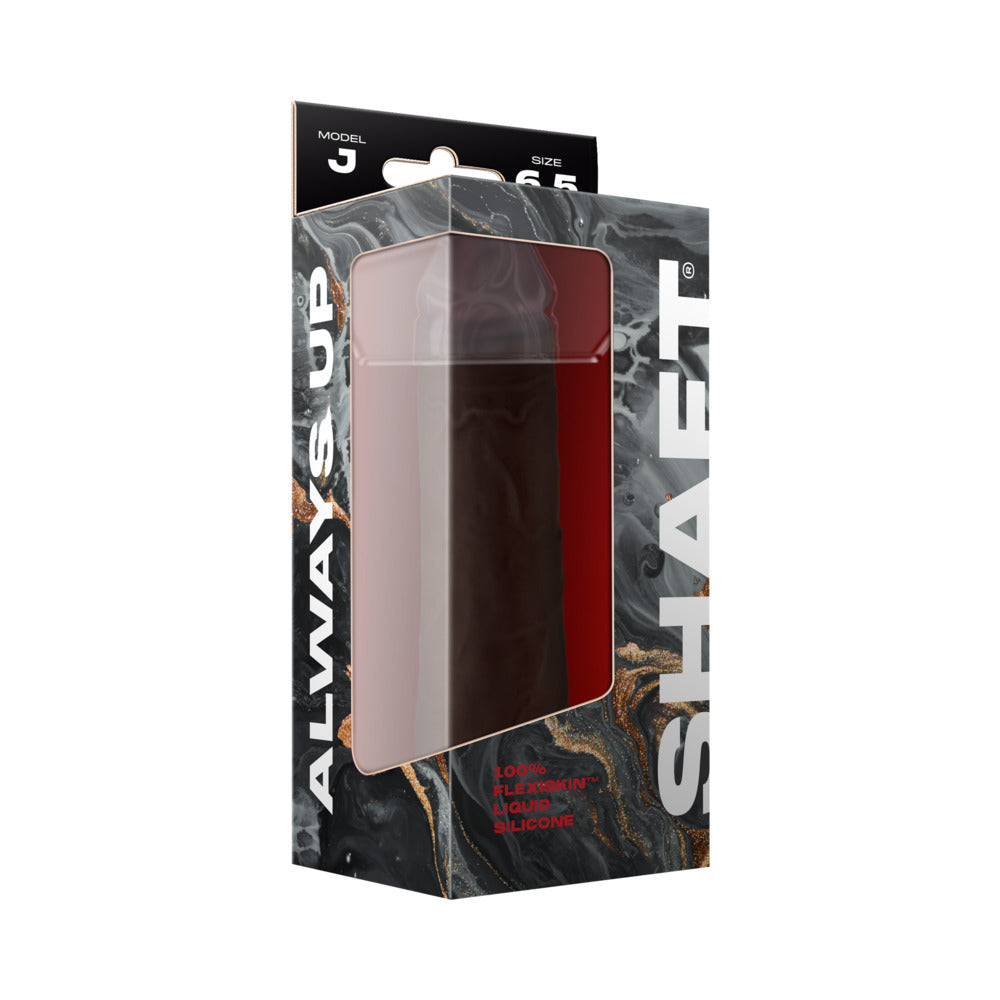 SHAFT MODEL J: 6.5 IN. DUAL DENSITY SILICONE DILDO MAHOGANY