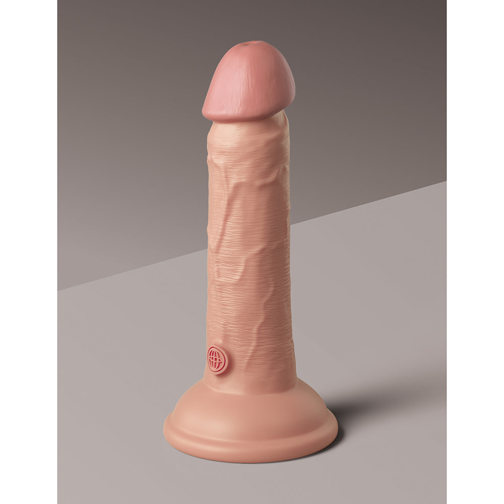 PIPEDREAM - KING COCK ELITE 6 IN. DUAL DENSITY SILICONE COCK REALISTIC DILDO WITH SUCTION CUP BEIGE