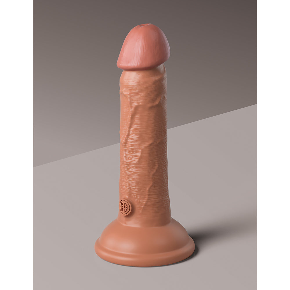 KING COCK ELITE 6 IN. DUAL DENSITY SILICONE COCK REALISTIC DILDO WITH SUCTION CUP TAN