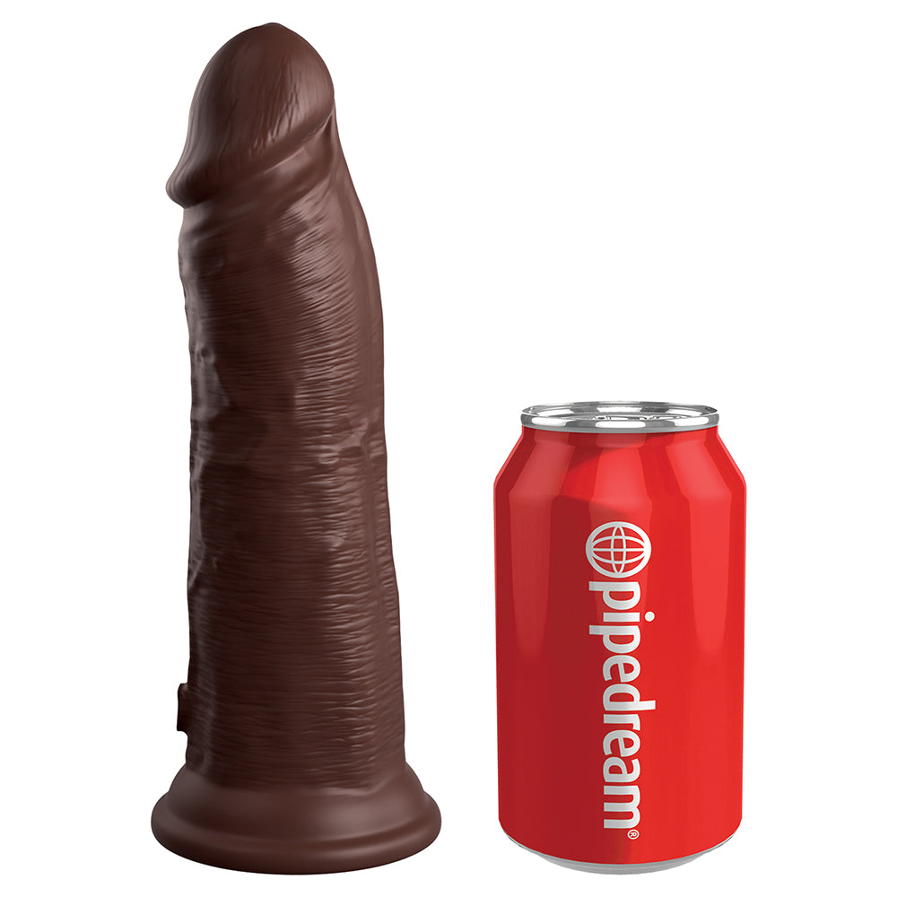PIPEDREAM - KING COCK ELITE 8 IN. DUAL DENSITY SILICONE COCK REALISTIC DILDO WITH SUCTION CUP BROWN