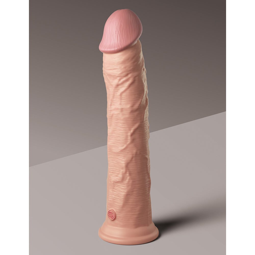 KING COCK ELITE 11 IN. DUAL DENSITY SILICONE COCK REALISTIC DILDO WITH SUCTION CUP BEIGE