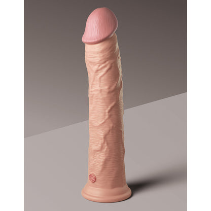 KING COCK ELITE 11 IN. DUAL DENSITY SILICONE COCK REALISTIC DILDO WITH SUCTION CUP BEIGE